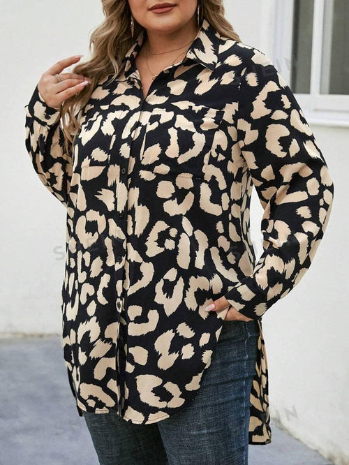 Burning Bones Animal Prinrted Rayon Top