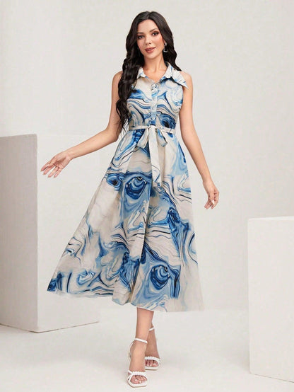 Burning Bones  GEO PRINTED MAXI DRESS