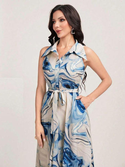 Burning Bones  GEO PRINTED MAXI DRESS