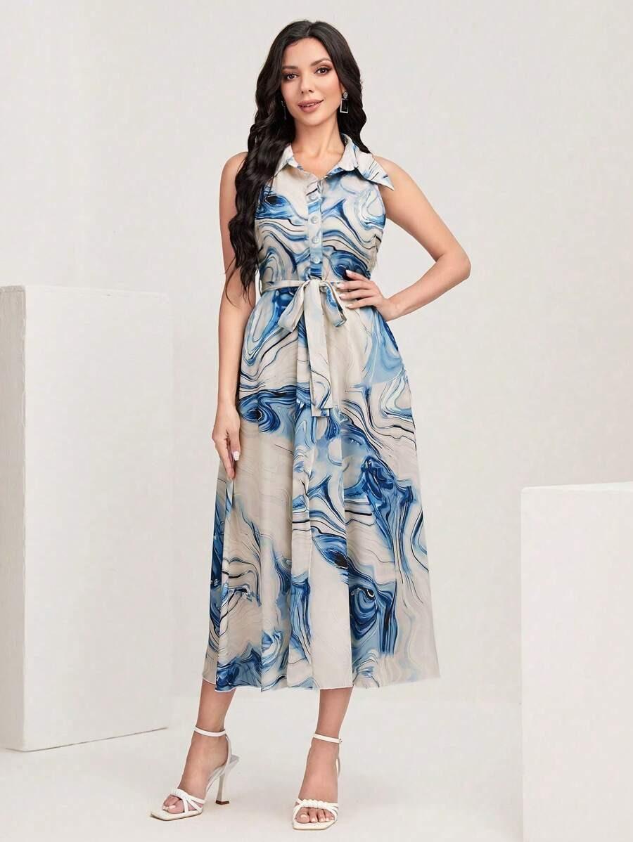 Burning Bones  GEO PRINTED MAXI DRESS