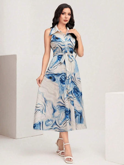 Burning Bones  GEO PRINTED MAXI DRESS