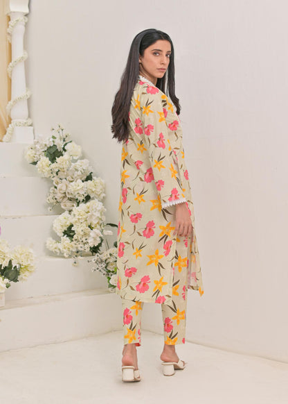 Burning Bones Women's Rayon Floral Printed V-Neck Kurta With Trousers Co-Ord Set/Cotton Cord Set for Women
