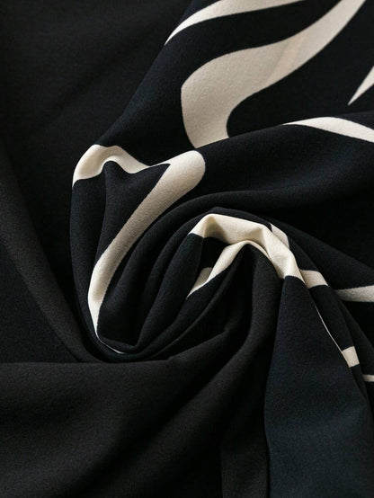 Burning Bones blaCK half Print Dress