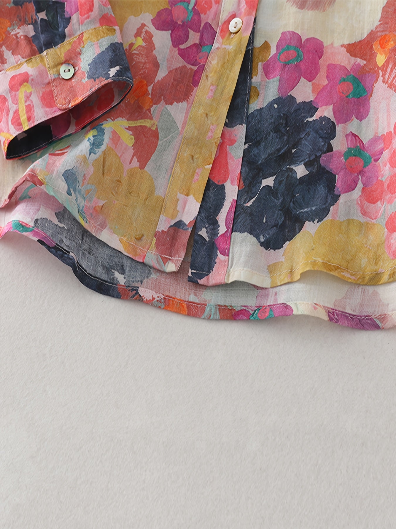 Burning Bones Multicolor Floral Print Cotton Shirt for Women | Lightweight Casual Button-Down