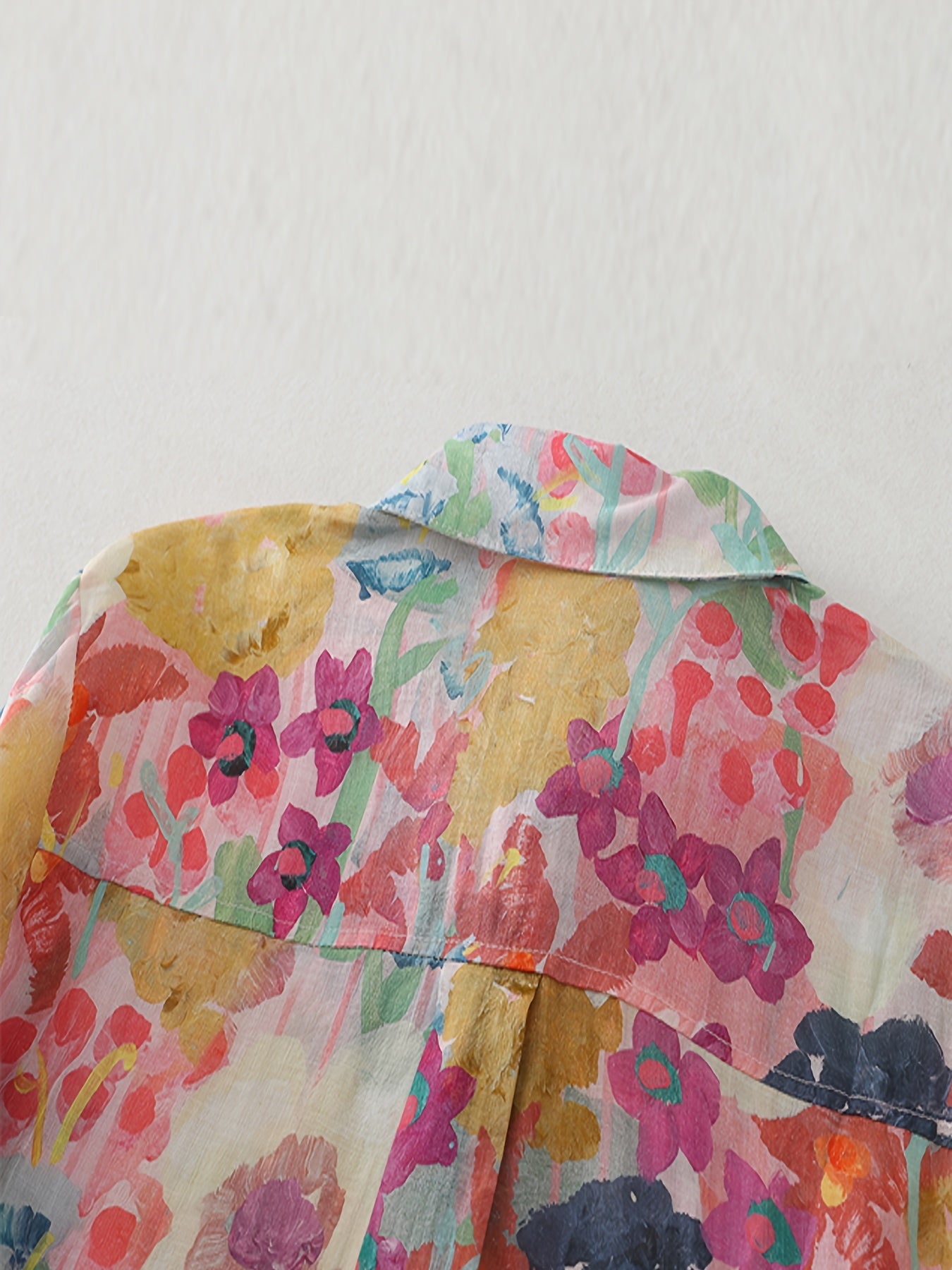 Burning Bones Multicolor Floral Print Cotton Shirt for Women | Lightweight Casual Button-Down