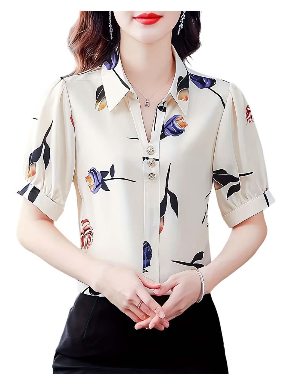 Burning Bones Women's Rayon Regular Fit Top | Western Shirt for Women Stylish Latest | Office Wear Crop Top Blouse